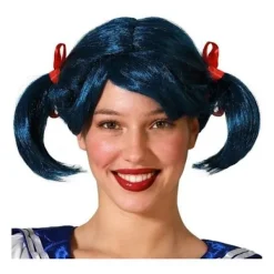 Blå Peruk med Knutar för Kvinnor> Peruker