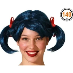 Blå Peruk med Knutar för Kvinnor> Peruker