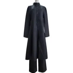 Black Butler Kuroshitsuji Undertaker Cosplay Kostym Halloweenfest Kostymer Skräddarsydda Full Set Hatt Kedja och S><noscript><img width=