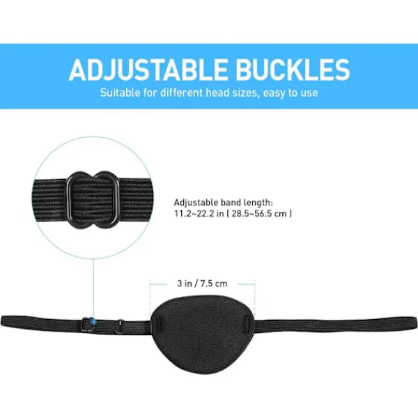 Black Eye Patch Justerbar Pirat Eye Patch för behandling av Strabismus A> Masker