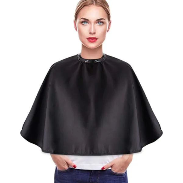 Black Makeup Cape, Chemical and Water Proof Beauty Salon Shorty S> Smink
