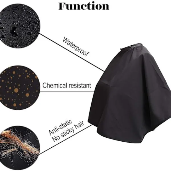 Black Makeup Cape, Chemical and Water Proof Beauty Salon Shorty S> Smink