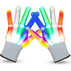 Blinkande LED-handskar Halloween Julstrumpa Fyllning Coola leksaker som presenter till flickor Pojke Lysande handskar Ljusdräkt Klubb Party Godis> Tillbehör