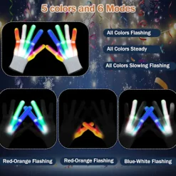 Blinkande LED-handskar Halloween Julstrumpa Fyllning Coola leksaker som presenter till flickor Pojke Lysande handskar Ljusdräkt Klubb Party Godis><noscript><img width=