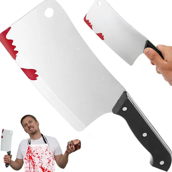 Blodig klyfta för mördare mördare psykopat kostym halloween kniv> Tillbehör