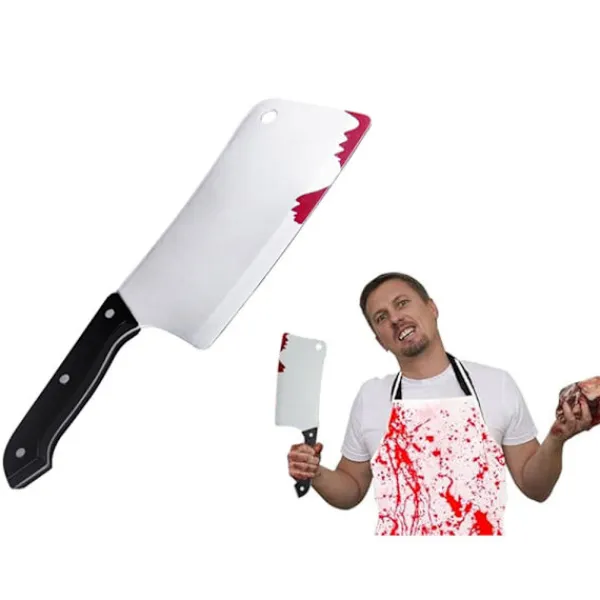 Blodig klyfta för mördare mördare psykopat kostym halloween kniv> Tillbehör