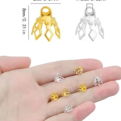 Blomsterpärlhattar Pärlhattar med öglor Mässingsklockpärla><noscript><img width=