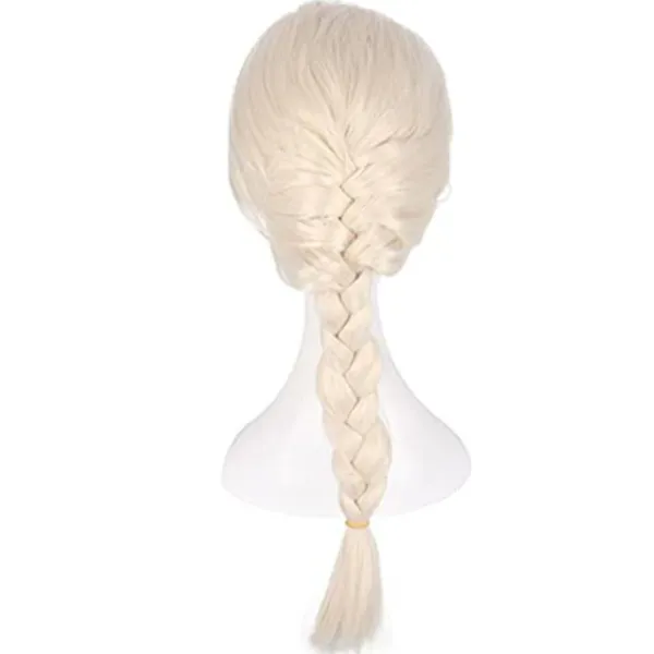 Blond Flätad Elsa Cosplay Peruk Syntetiskt Hår Peruker Halloweenfest Vardaglig Kostymperuk (För Barn och Vuxna)> Peruker