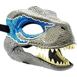 Blue Dinosaur Mask - Jurassic World Raptor Dinosaur Tillbehör - Lätt att bära med säker rem - Dino Cosplay> Masker