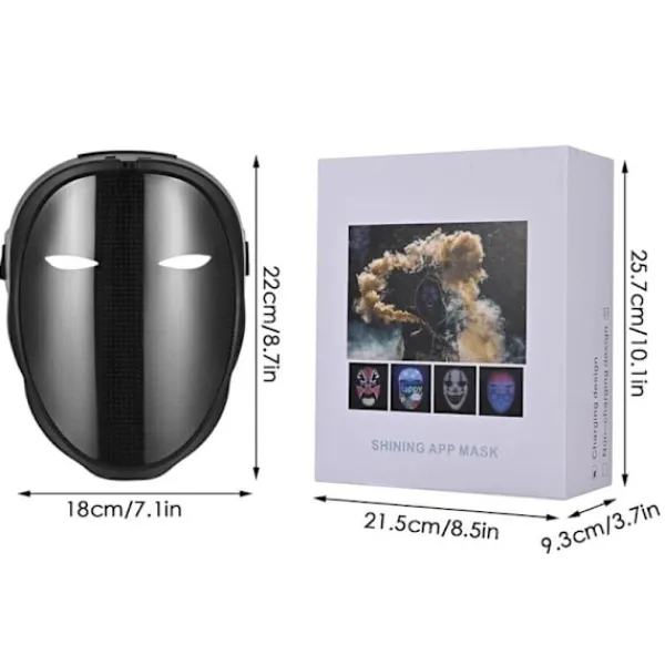 NSF Bluetooth APP Kontroll Smart LED Ansiktsmasker Programmerbar Ändra Ansikte Gör själv Foton> Masker