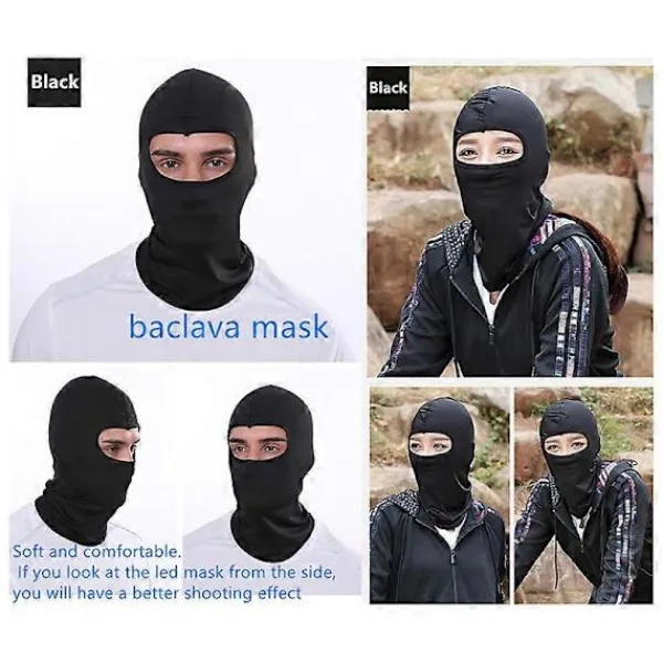 Bluetooth LED-mask som lyser upp för fest, Halloween, jul, DIY LED-mask> Masker