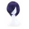 Blåviolett ansiktsinpackad cosplay-animationsperuk (24-25CM), kort rollspel peruk> Peruker
