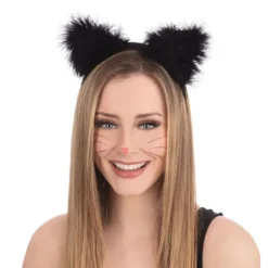 Bristol Novelty Unisex Vuxna Marabou Kattöron På Hårband En One Size> Huvudbonader