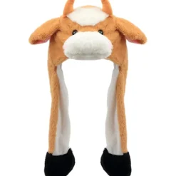 Brun kohatt med öron Rör sig Hoppa Pop Up Slå Plysch Farm Animal Holiday Cosplay Dress Up Rolig Festival Födelsedagspresent för barn Pojkar Flickor, 22' | Fyndiq> Huvudbonader