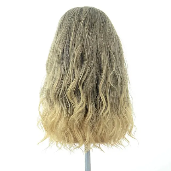 Brunblond lång lockig peruk för män med mustasch Halloween Cosplay> Peruker