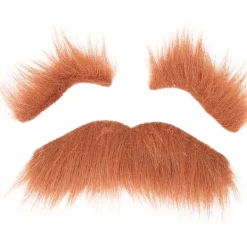Brunt Självhäftande Löst Skägg Mustasch Ögonbryn Kostymset för Festivaler Fester> Tillbehör