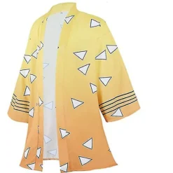 Bästa Rabatt Anime Cosplay Kostym Demon Slayer Kimetsu No Yaiba Haori Kimono Agatsuma Zenitsu Kochou Shinobu Sommaracka Skorta Anime Kläder S><noscript><img width=