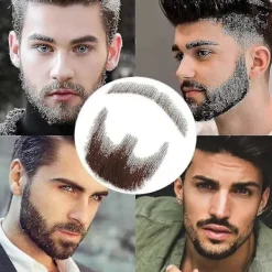 {ca} Falskt Skägg Realistiskt 100% Äkta Hår Helt Handknutet Getsskinn Brunt För Män Smink Underhållning/drama (hz06), Happy H><noscript><img width=