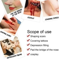 [CA] Halloween sminkset med spatel, ärrvax, falsk blodgel för maskeradfest 1><noscript><img width=