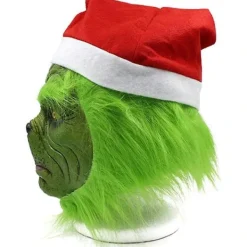 [CA] Jul Grinch Helhuvud Latex Mask Vuxen Julhatt Monster Cosplay Karneval Party Kostym Maskerad Rekvisita><noscript><img width=