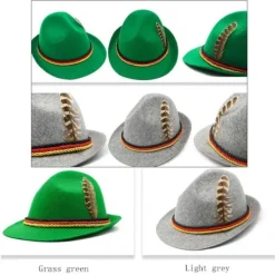 [CA] Oktoberfest-hatt för vuxna, bayersk tysk öl-cosplayhatt, ljusgrå><noscript><img width=