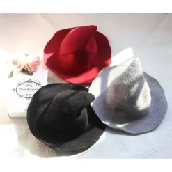 {ca}Halloween Häxhatt för Kvinnor, Ullstickad Mössa för Fest, Maskerad, Cosplay Kostymtillbehör> Huvudbonader