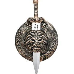 FJORD CALIFORNIA COSTUME COLLECTIONS - Gladiatorkostym för män stridssköld & svärd för män tillbehör - Spartansk sköld Romersk vuxen 30 cm - maskerad o> Tillbehör