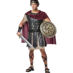 FJORD CALIFORNIA COSTUME COLLECTIONS - Gladiatorkostym för män stridssköld & svärd för män tillbehör - Spartansk sköld Romersk vuxen 30 cm - maskerad o> Tillbehör