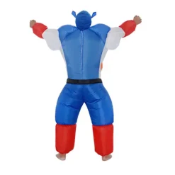 Captain America uppblåsbar dräkt tecknad dockdräkt film- och tv-rollspelsrekvisita expansionsdräkt festleksak><noscript><img width=