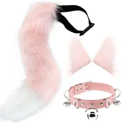 Cat Ears and Werewolf Animal Tail Cosplay Costume - Perfect —max _sai 65cm> Tillbehör