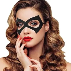 Catwoman-mask, Maskeradmask Svart Kattmask Catwoman Kostym Lädermask> Masker