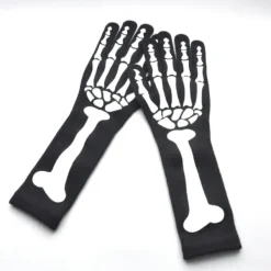 CDQ 1 par Halloween lysande skeletthandske fullfinger för cosplay flerfärgad CDQ> Tillbehör