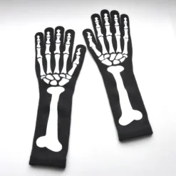 CDQ 1 par Halloween lysande skeletthandske fullfinger för cosplay flerfärgad CDQ> Tillbehör