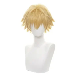 FMYSJ Chainsaw Man Denji Cosplay Kostym Peruk Herr Anime Halloween Gyllene Kort Hår (FMY)><noscript><img width=