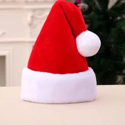 Christmas Decorations Christmas Hat Adult Party Dress Short Plush Hat for Christmas New Year Festive Holiday Party Supplies><noscript><img width=