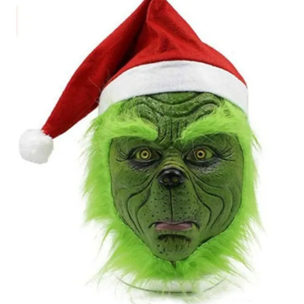 UNBRANDED Christmas Mask Party Grinch Glove Grinch Mask hat> Masker
