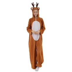 KOOLYOU Christmas Moose One-piece Par Rolig Party Scen Kostym Bar Mall Rendräkt M><noscript><img width=