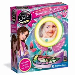 CLEMENTONI - Unicorn sminkspegel - Ljusring - Smink och hår- och nagelaccessoarer - Från 7 år Flerfärgad> Smink