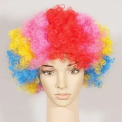 Clownhår, komiska perukrekvisita, cheerleader färgglada huvudonader, performance rekvisita> Peruker