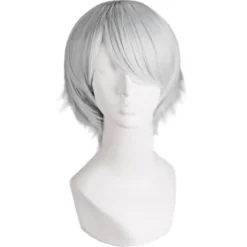 30cm/ 12 tum Medel Lång Rak Herrperuk (Silvergrå)> Peruker