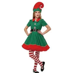 （160CM Kjol）Förälder-Barn Juldräkter Grön Jultomte><noscript><img width=