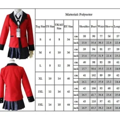 Blueday Compulsive Gambler Kakegurui Cosplay Party Dräkt Set Jabami Yumeko Outfit Set För Kvinnor Presenter 2XL><noscript><img width=