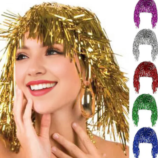 Cosplay Disco Peruk Folie Glitter Glänsande Partyperuk Vuxna Metalliska Cosplay Tillbehör Rolig Atmosfär Festlig Dekoration> Peruker