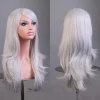 Superp Cosplay lång rulle anime peruk silver> Peruker