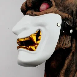 Cosplay Mask Game Half Face Airsoft Oni Mask Halloween Mask GRÅ><noscript><img width=