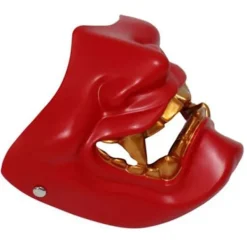 Cosplay Mask Game Half Face Airsoft Oni Mask Halloween Mask GRÅ><noscript><img width=