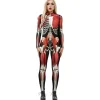 Cosplay Muskeldräkt Kostym för Unisex Vuxen - Spandex Stretch Vuxen Jumpsuit Röd Medium> Dräkter