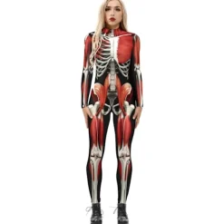 Cosplay Muskeldräkt Kostym för Unisex Vuxen - Spandex Stretch Vuxen Jumpsuit Röd Medium> Dräkter