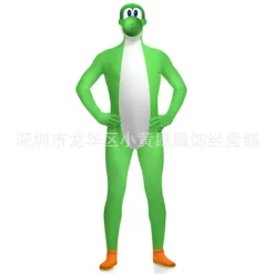 Cosplay Super Mario Bros Bowser Yoshi Mask Jumpsuit Vuxen Barn Bodysuit*Kostym -FA- Adult L（160）><noscript><img width=