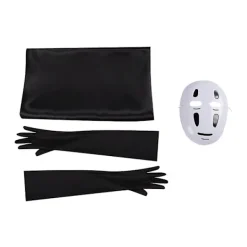 Cosplaydräkt Spirited Away No Face Kaonashi Cosplaydräkt Halloween-dekorationsfestdräkt Maskkläder Handskar Set Gåvor_yux><noscript><img width=